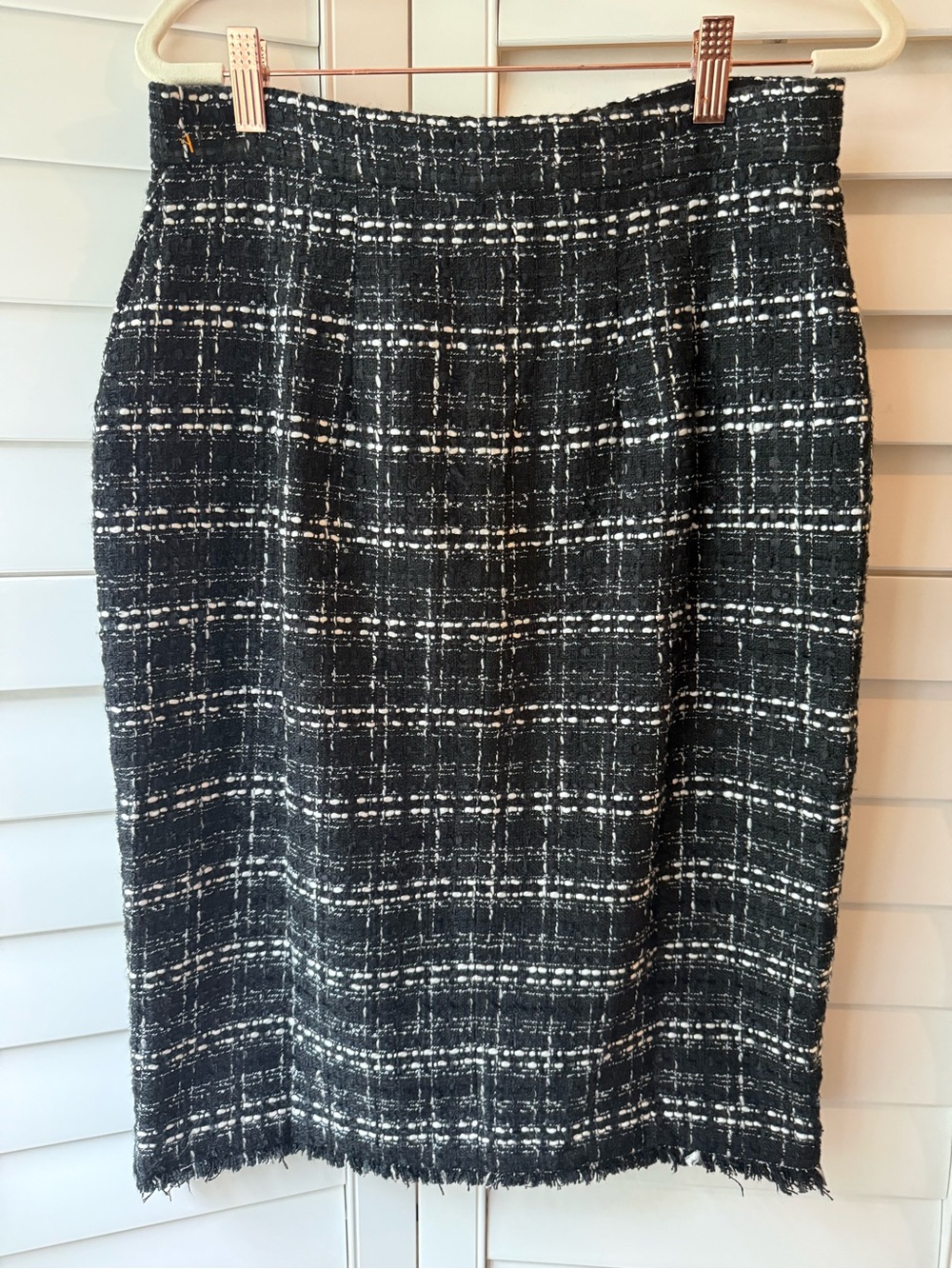 Ann Taylor Black & White Tweed Pencil Skirt